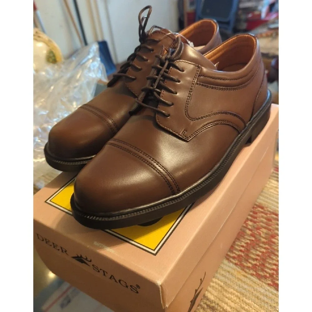 New Deer Stags Men Shoes Sz‎ 11M Oxford Casual Dress Brown Leather